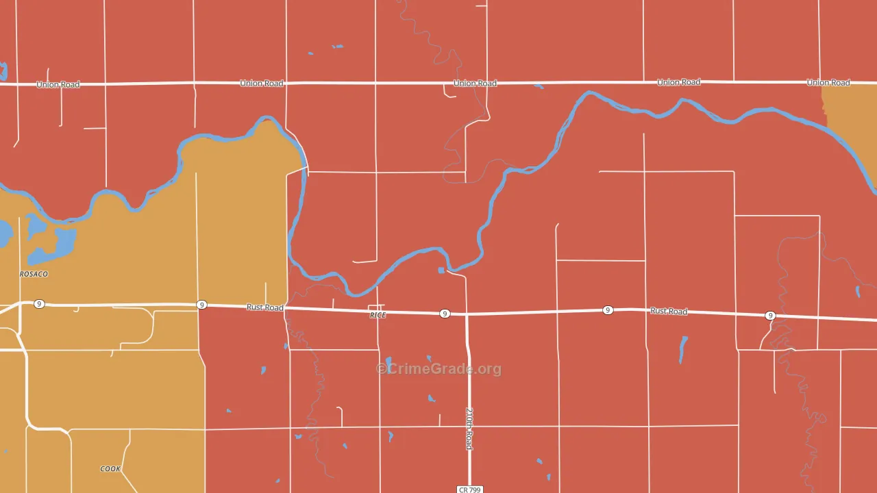 Rice, KS Map of Murder Rates