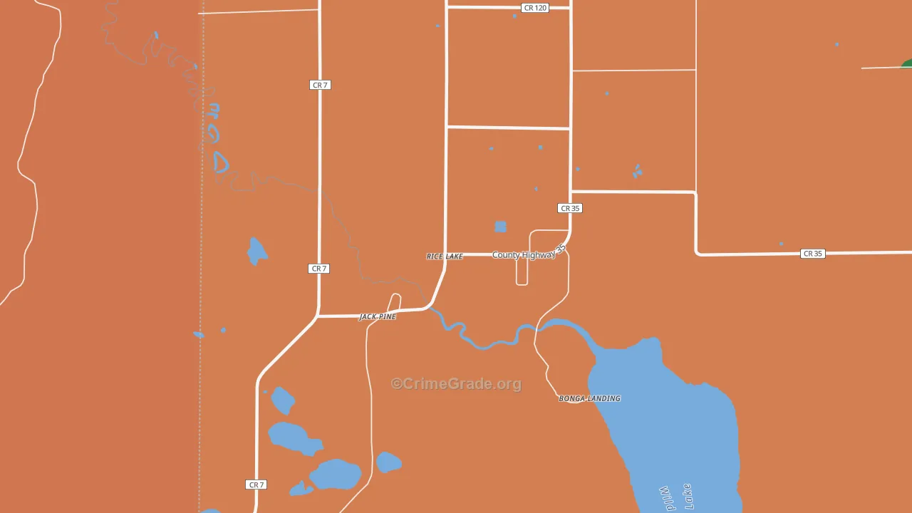 Rice Lake, MN Map of Murder Rates