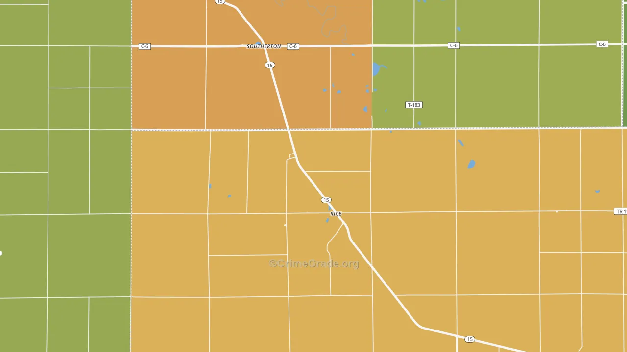 Rice, OH Map of Murder Rates