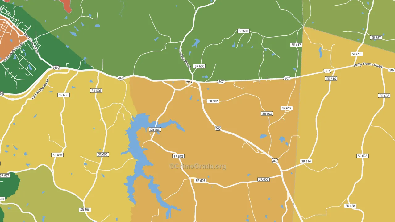 Rice, VA Map of Murder Rates