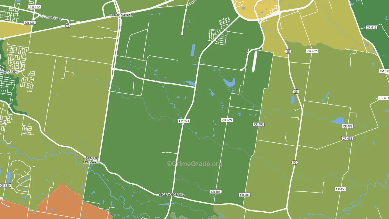 Rices Crossing, TX Map of Murder Rates