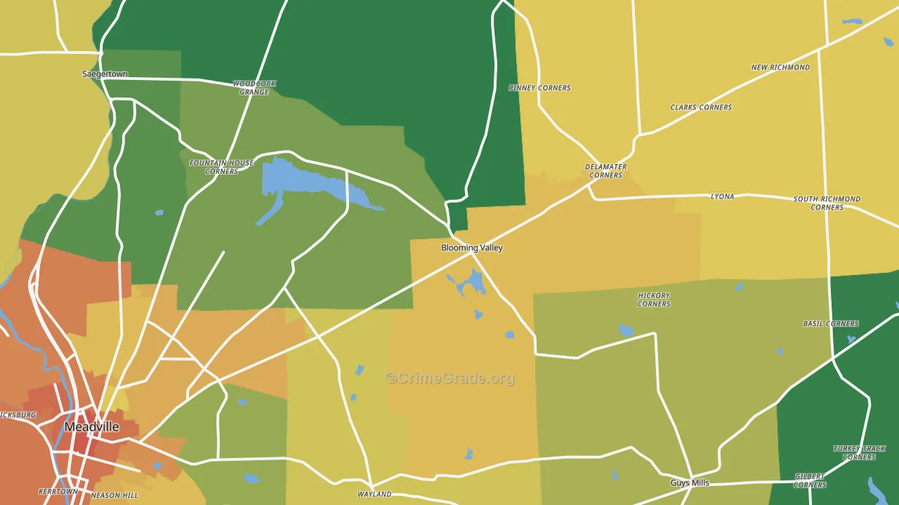 Riceville, PA Map of Murder Rates