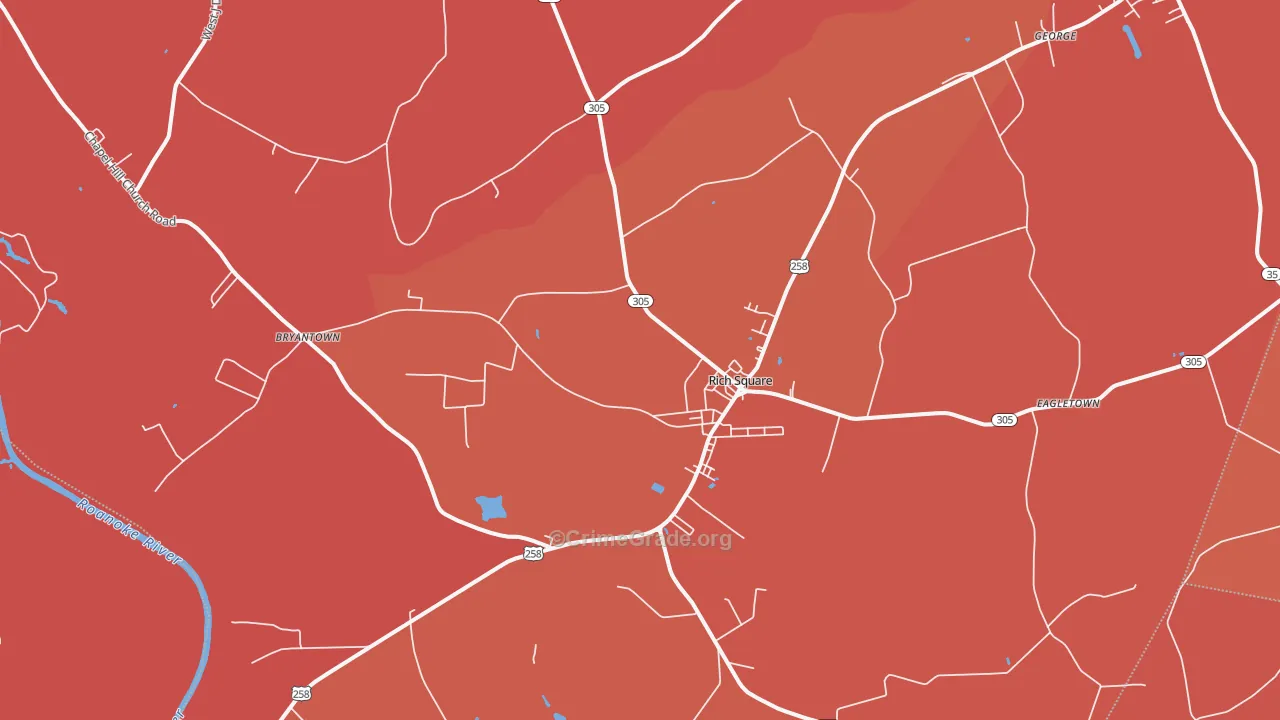 Rich Square, NC Map of Murder Rates