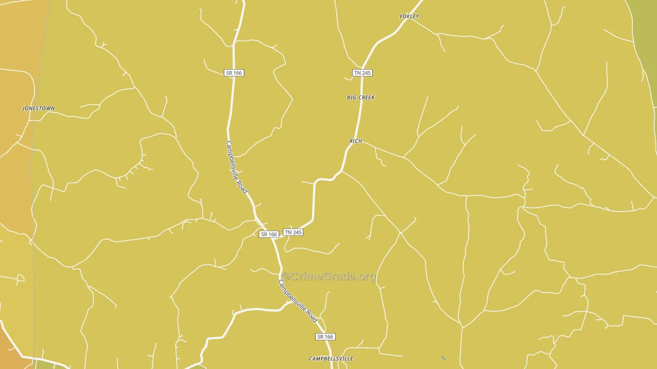 Rich, TN Map of Murder Rates