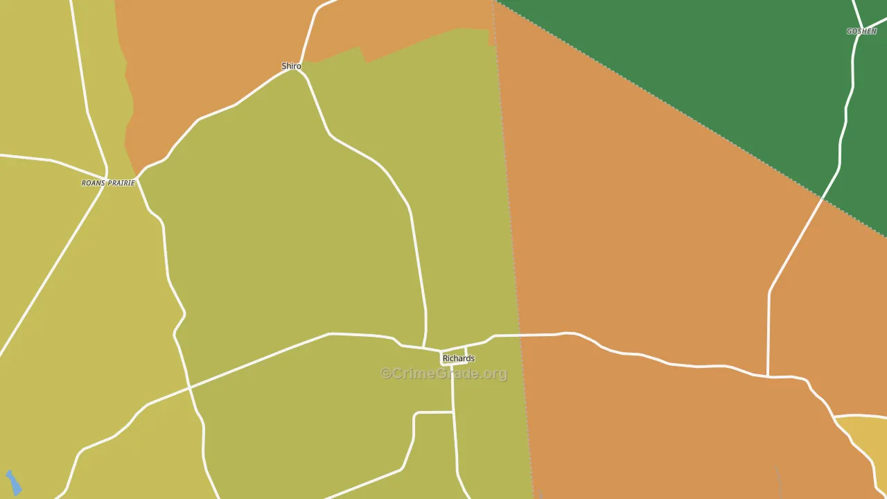 Richards, TX Map of Murder Rates