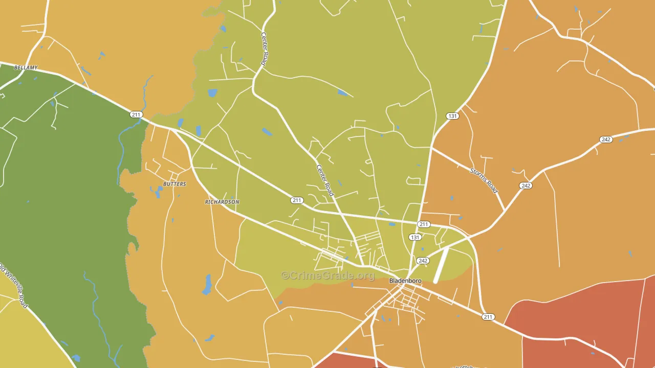 Richardson, NC Map of Murder Rates