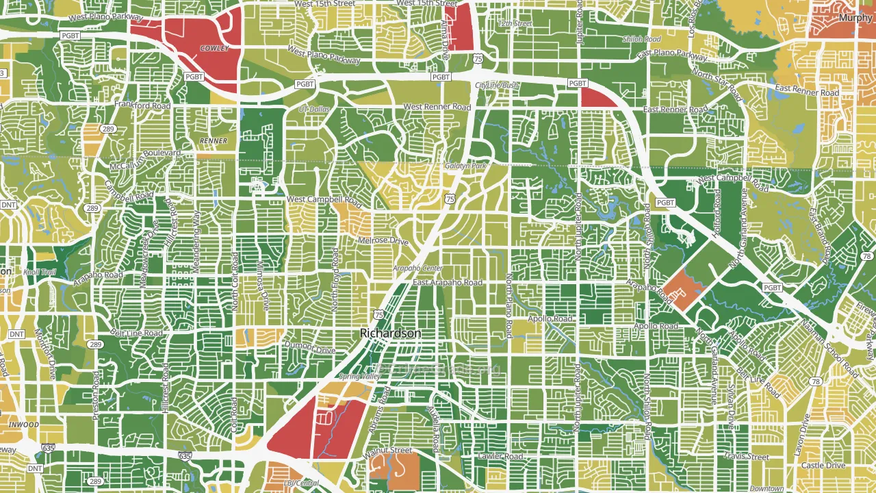 Richardson, TX Map of Murder Rates