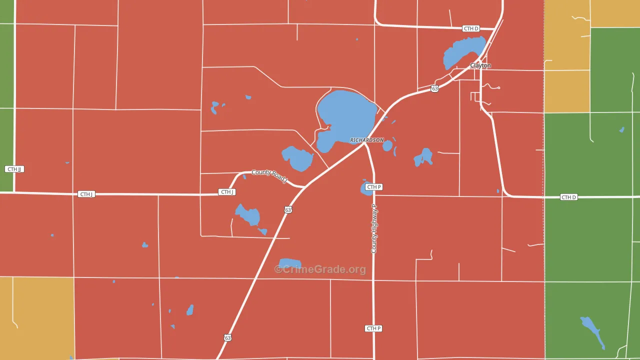 Richardson, WI Map of Murder Rates