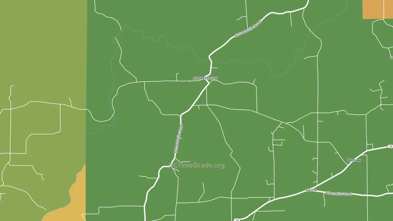 Richardsville, PA Map of Murder Rates