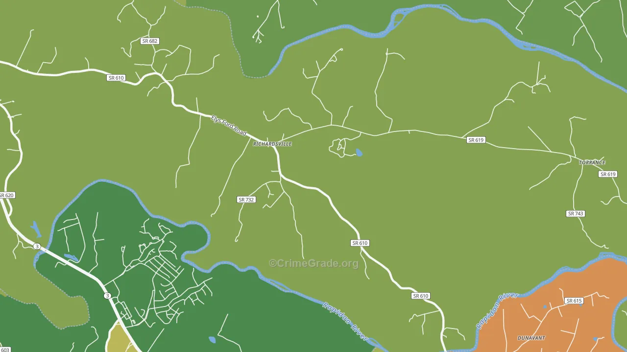 Richardsville, VA Map of Murder Rates