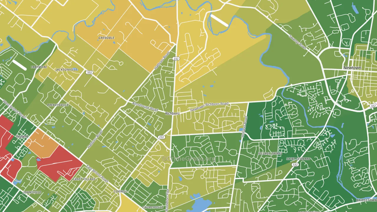 Richboro, PA Map of Murder Rates