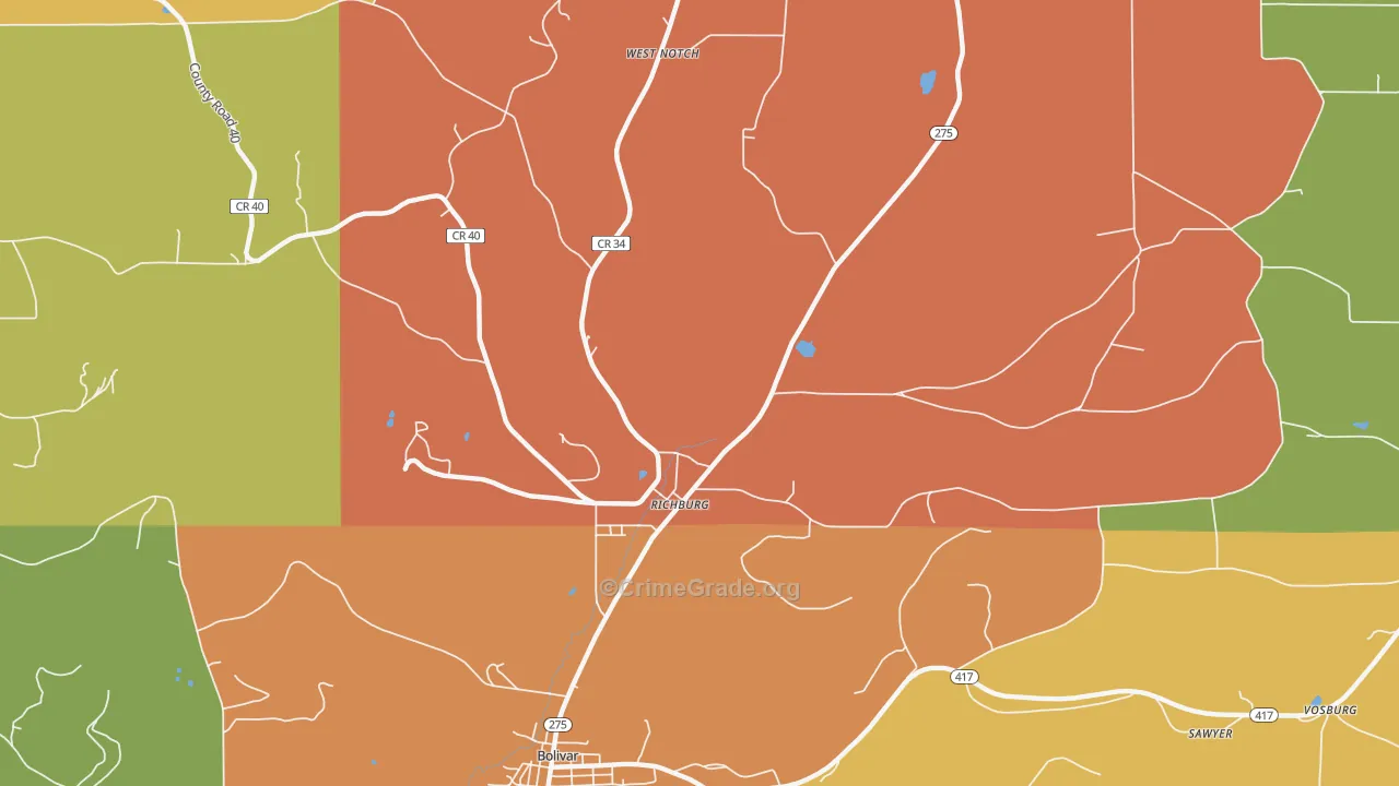 Richburg, NY Map of Murder Rates