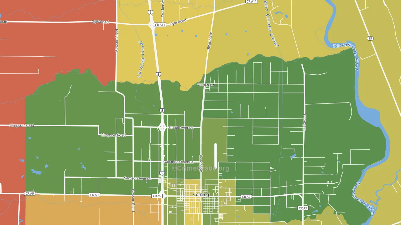 Richfield, CA Map of Murder Rates