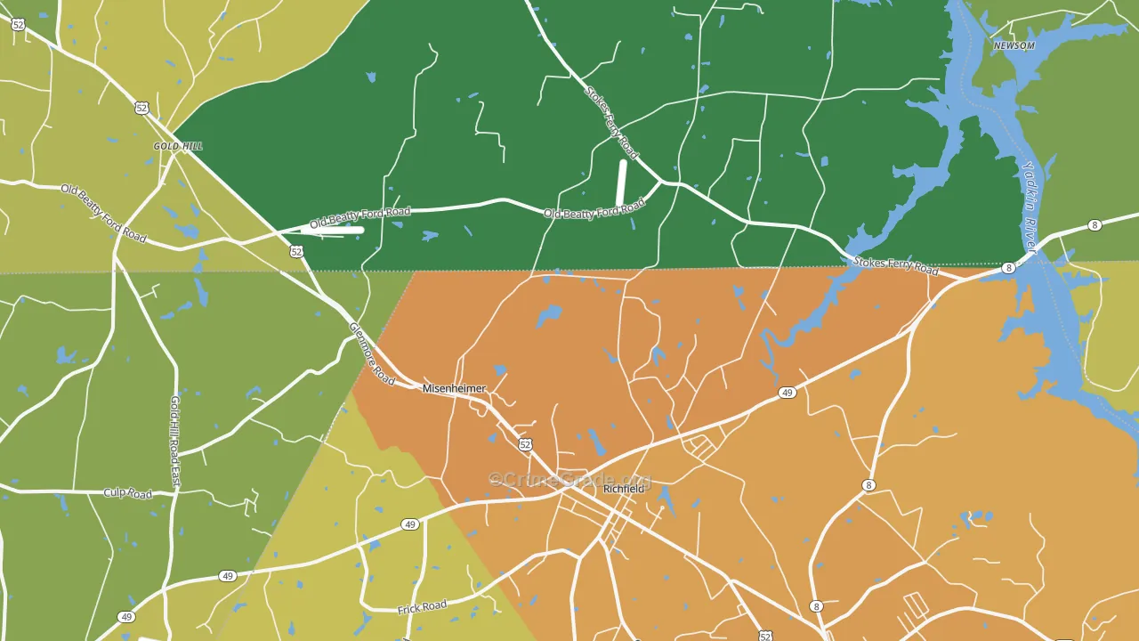 Richfield, NC Map of Murder Rates