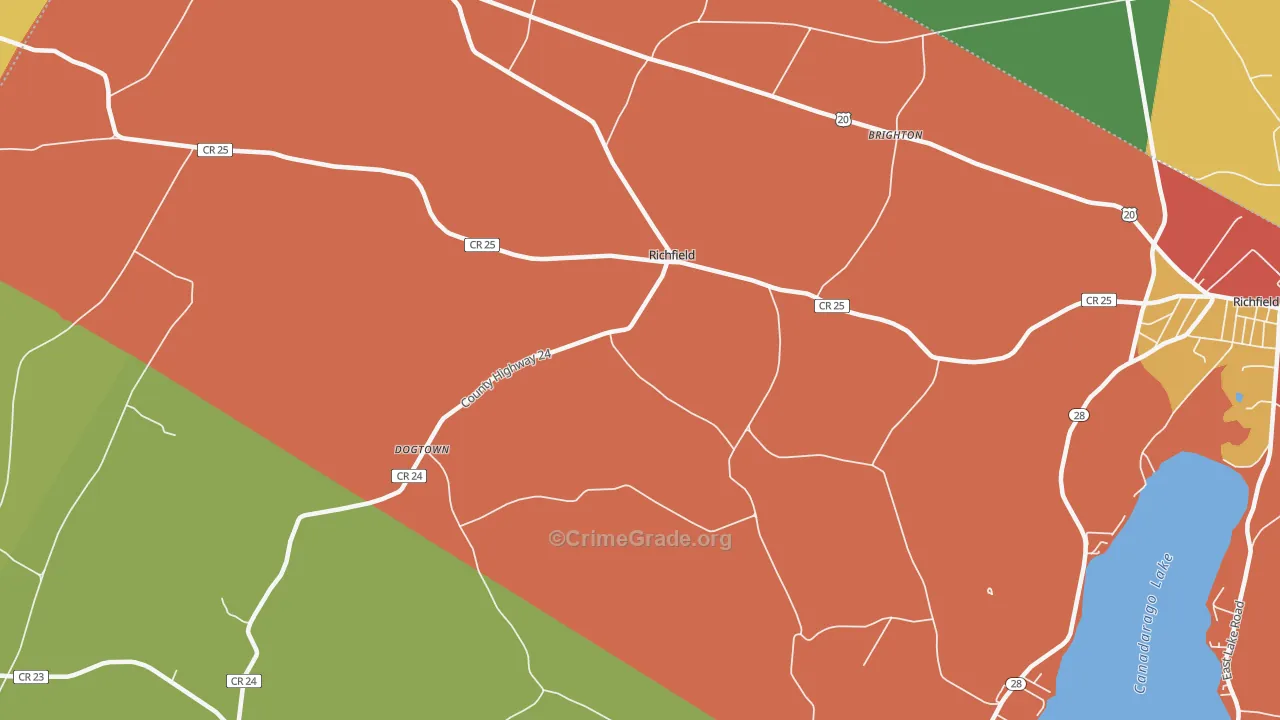 Richfield, NY Map of Murder Rates