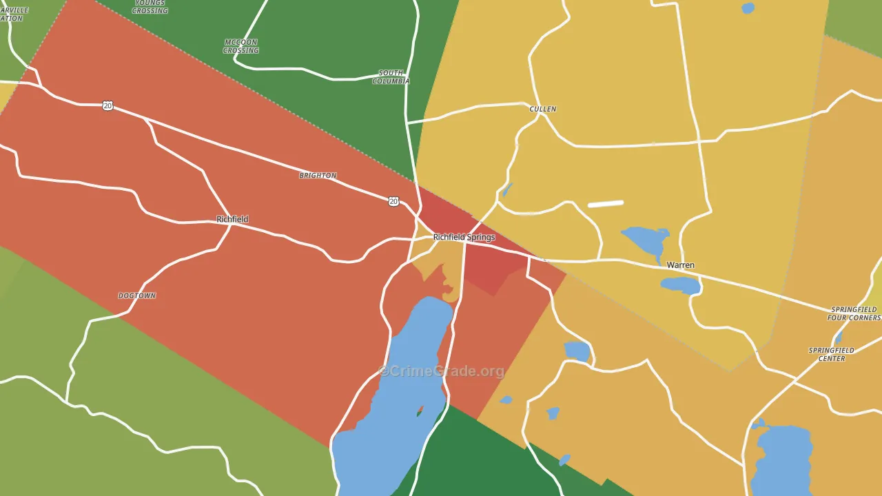Richfield Springs, NY Map of Murder Rates