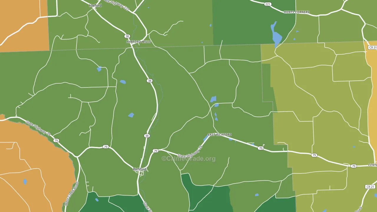 Richford, NY Map of Murder Rates