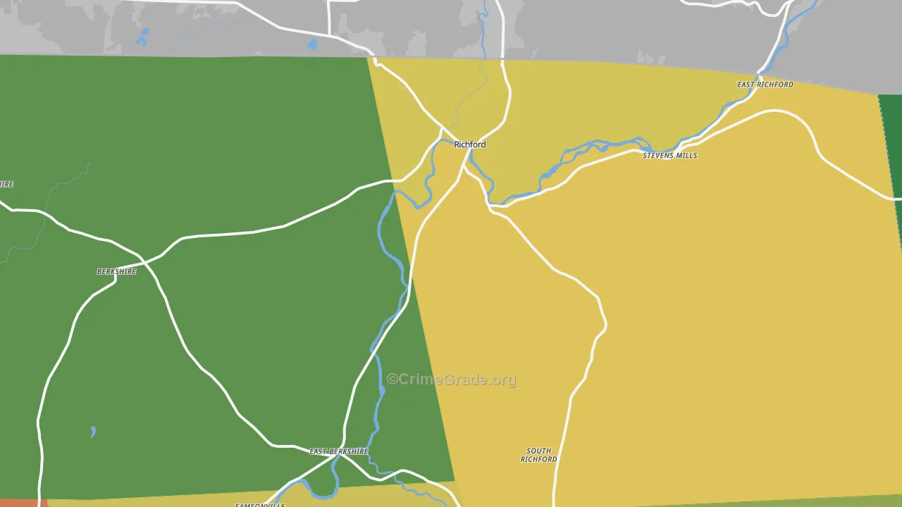 Richford, VT Map of Murder Rates