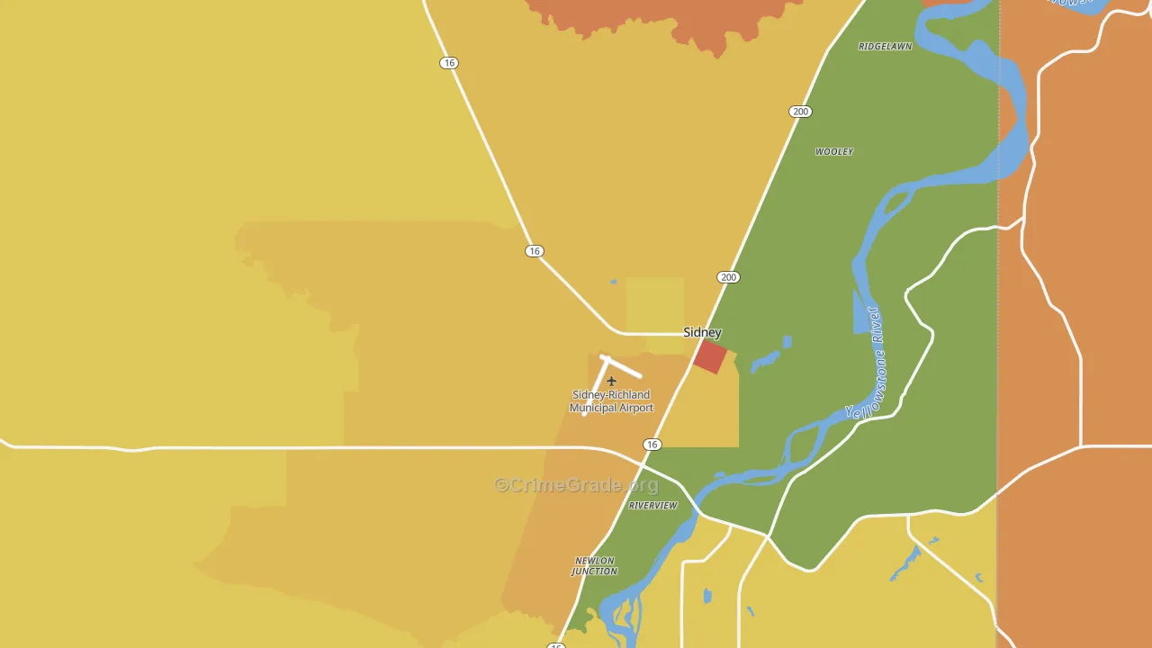 Richland County, MT Map of Murder Rates