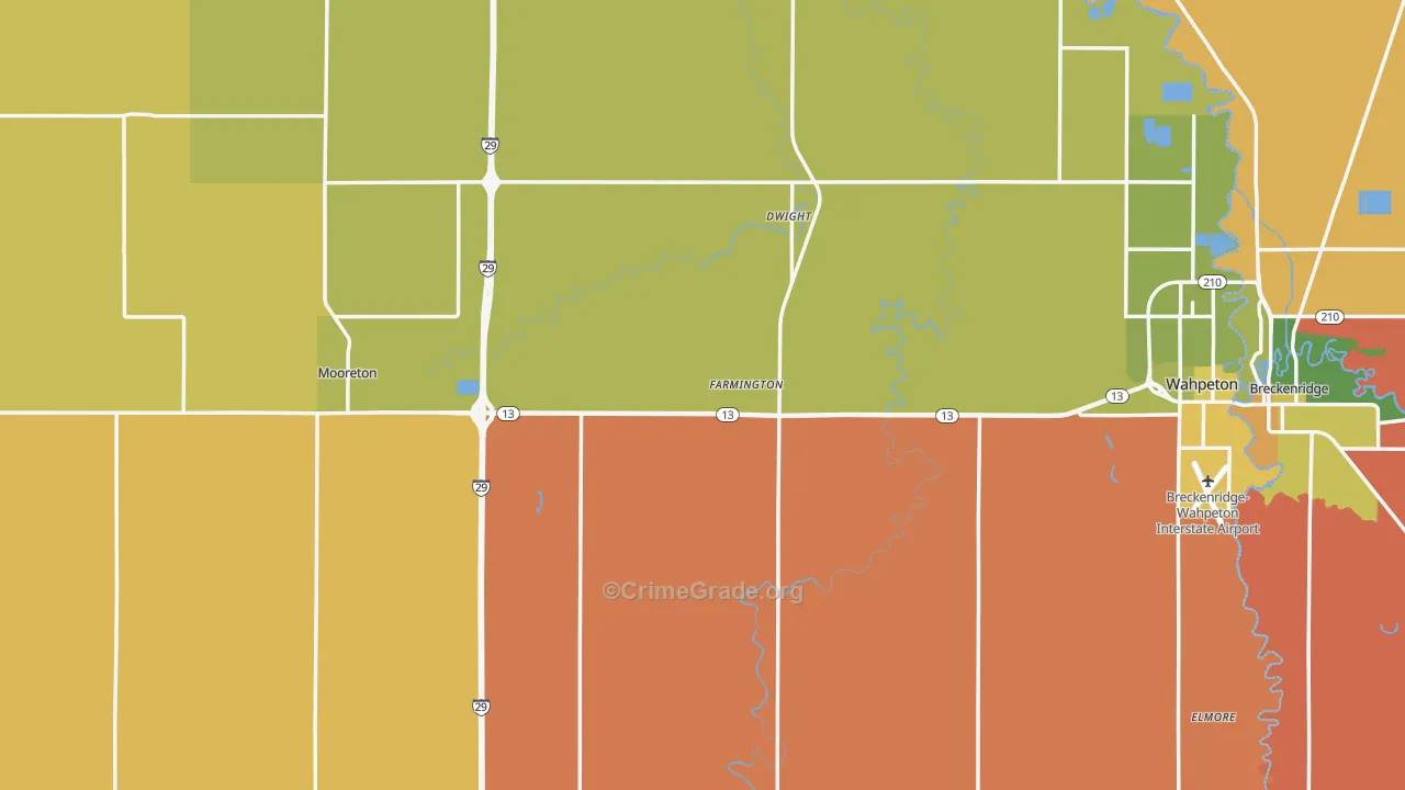 Richland County, ND Map of Murder Rates