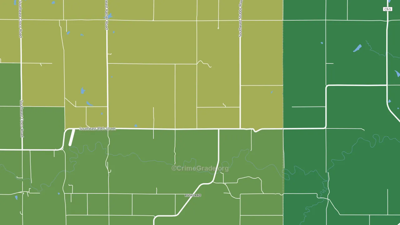 Richland, KS Map of Murder Rates