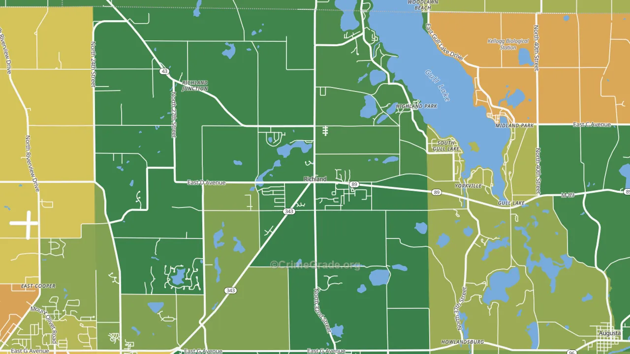 Richland, MI Map of Murder Rates