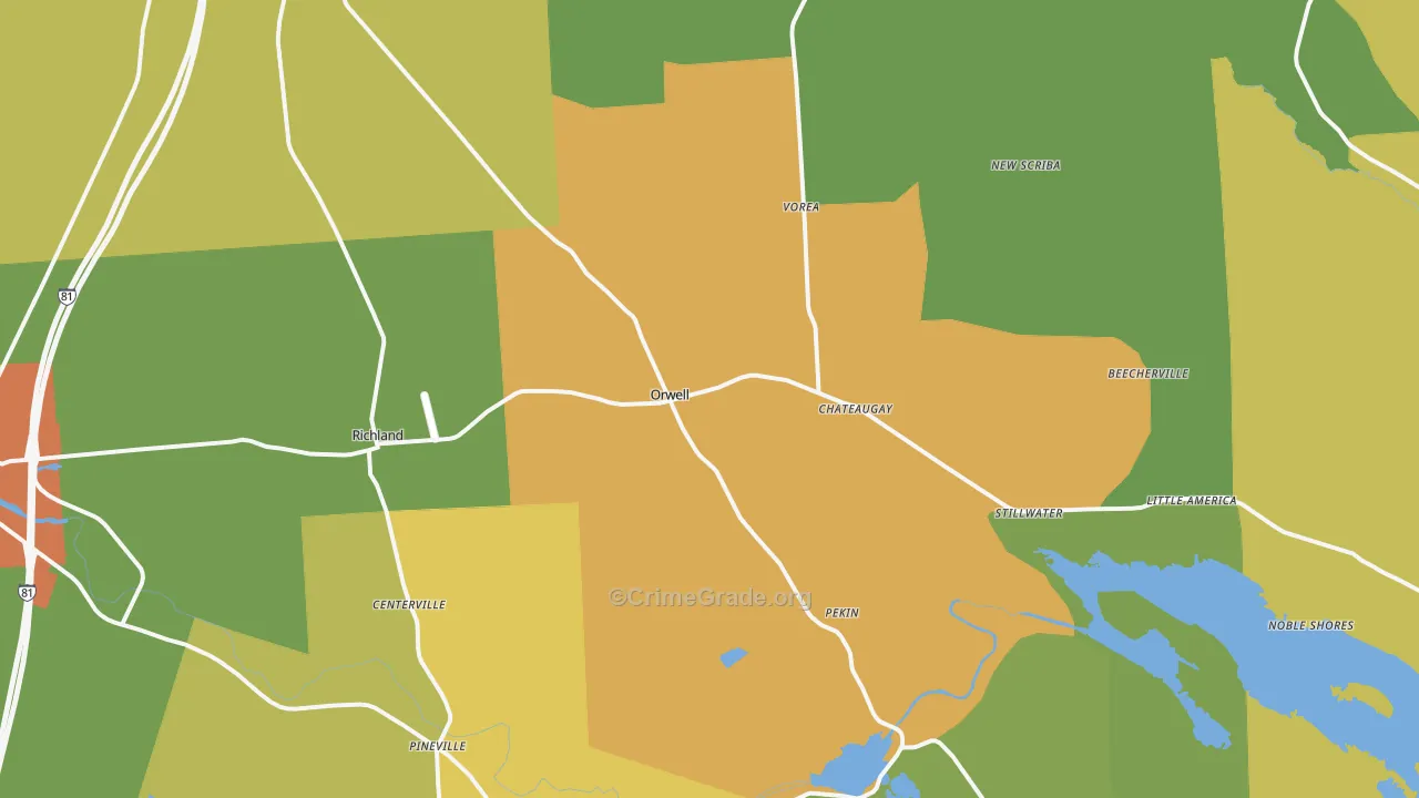 Richland, NY Map of Murder Rates