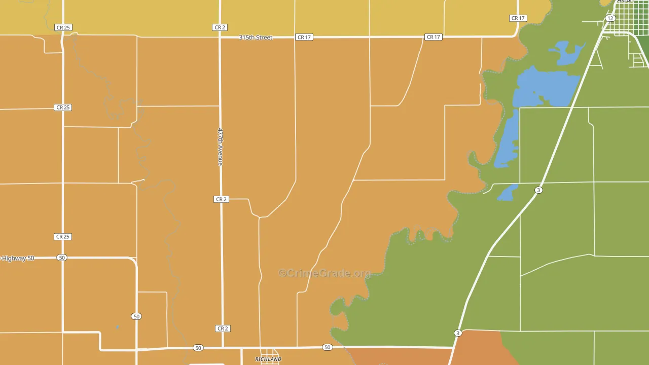 Richland, SD Map of Murder Rates