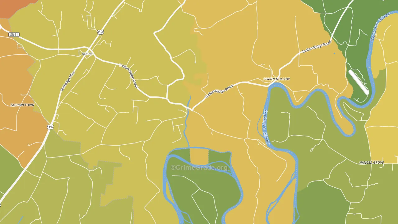 Richland, TN Map of Murder Rates
