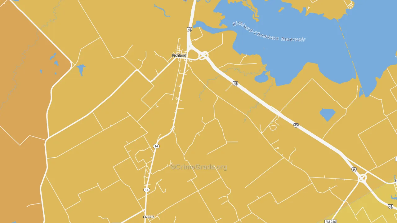 Richland, TX Map of Murder Rates