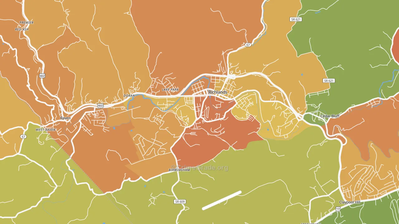 Richlands, VA Map of Murder Rates