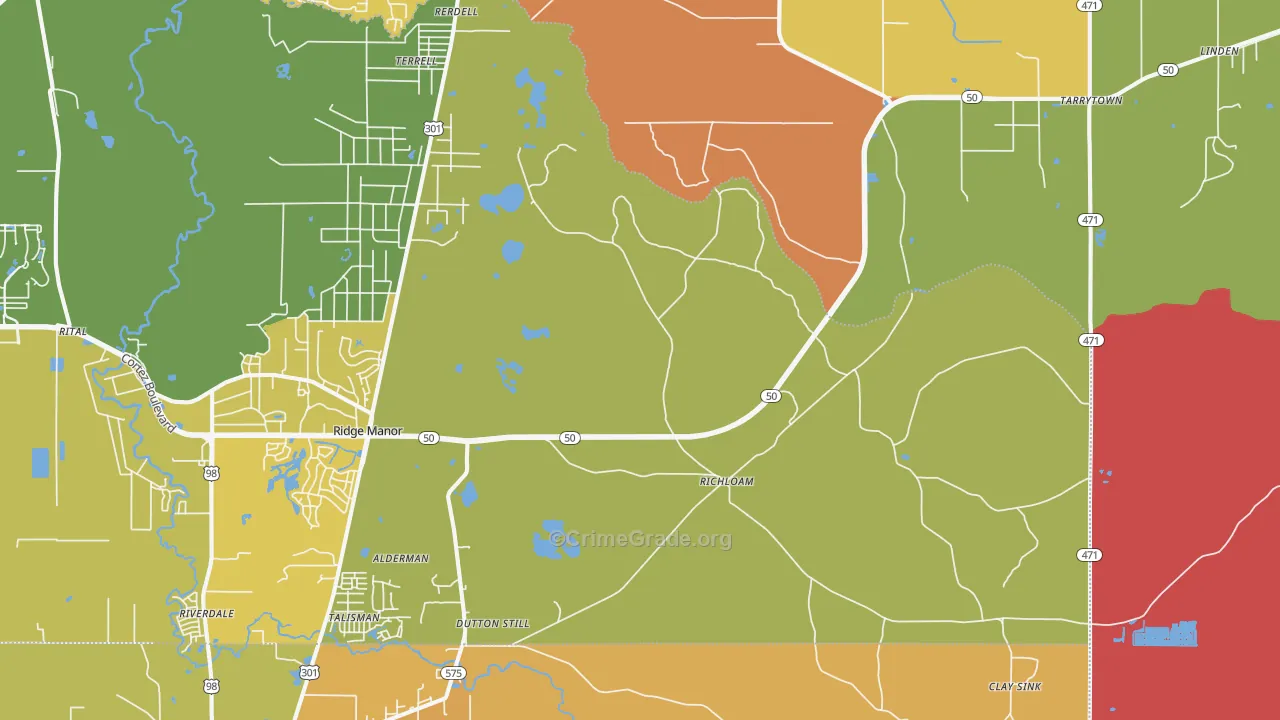 Richloam, FL Map of Murder Rates