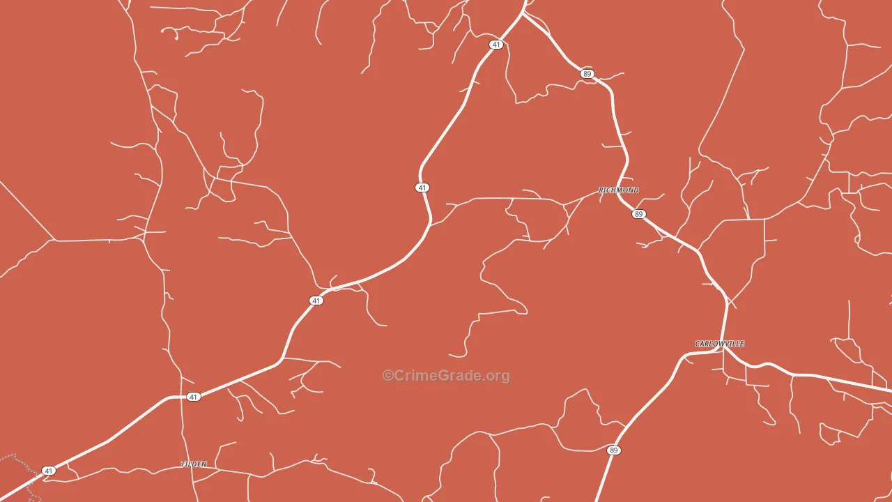 Richmond, AL Map of Murder Rates