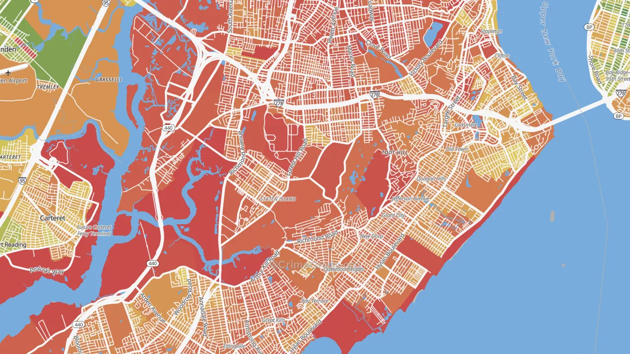 Richmond County, NY Map of Murder Rates