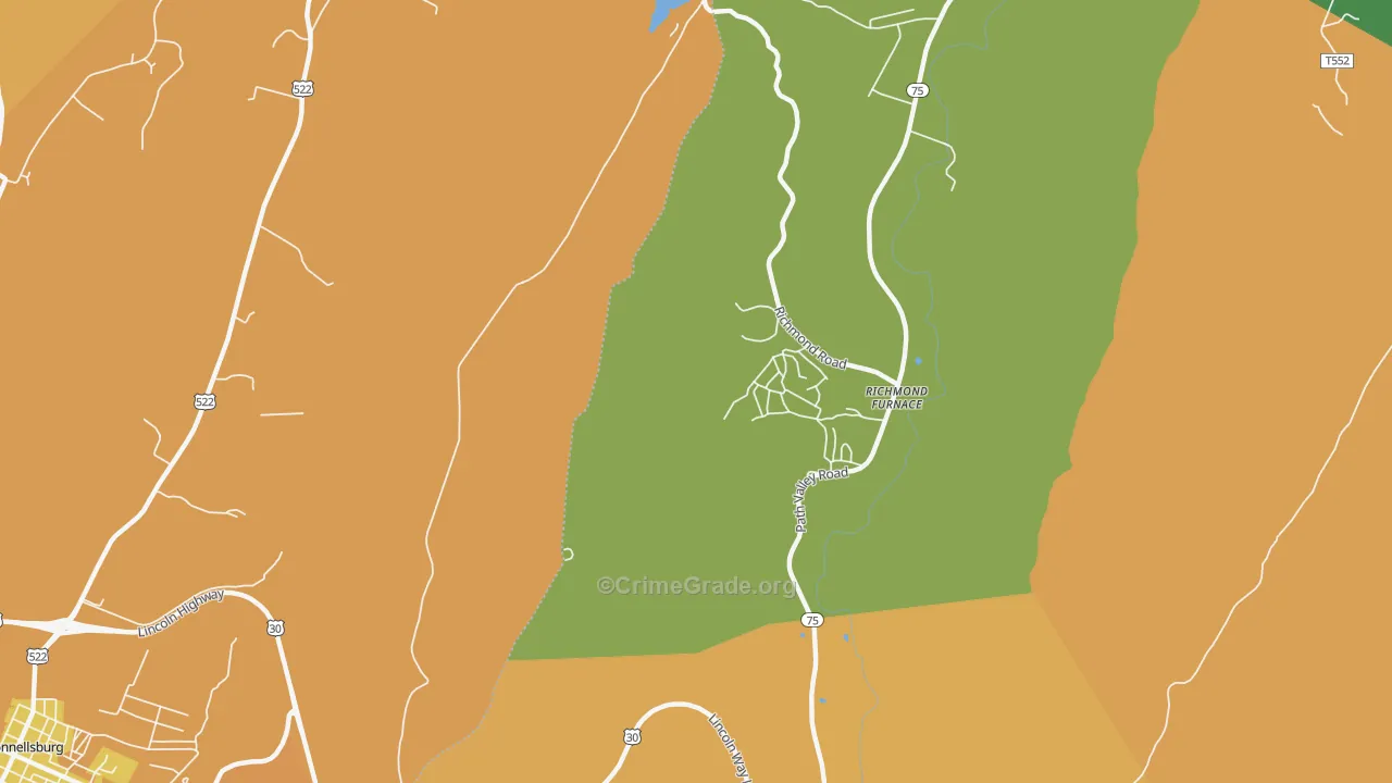 Richmond Furnace, PA Map of Murder Rates