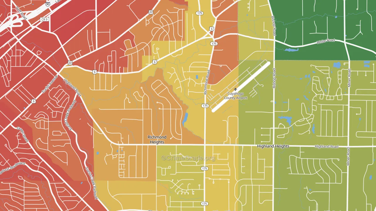 Richmond Heights, OH Map of Murder Rates