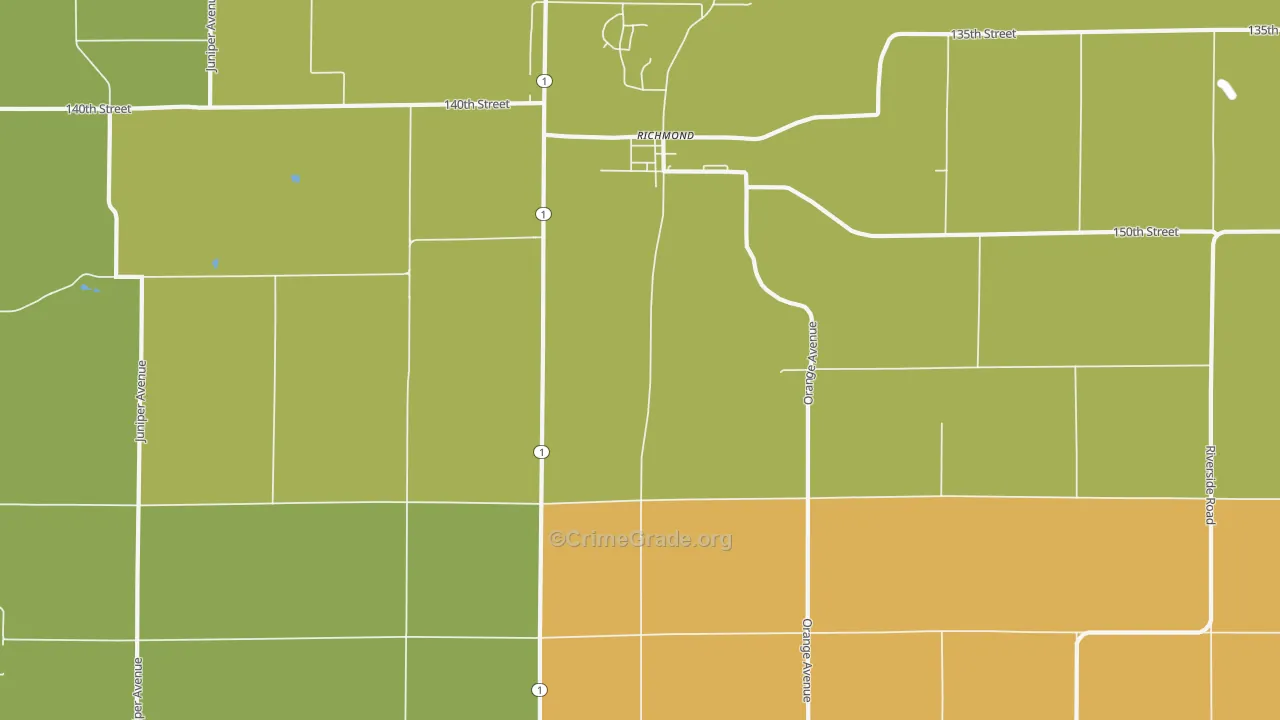 Richmond, IA Map of Murder Rates