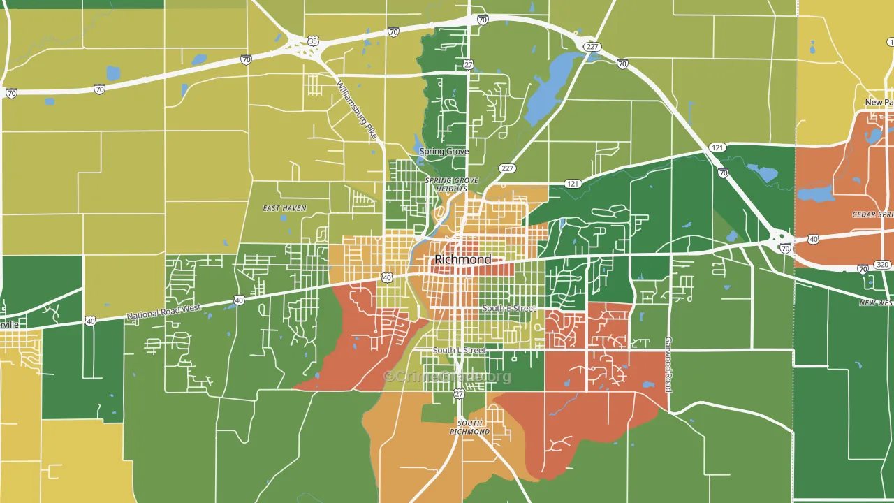 Richmond, IN Map of Murder Rates