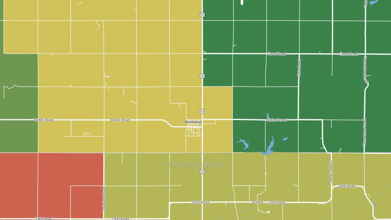 Richmond, KS Map of Murder Rates