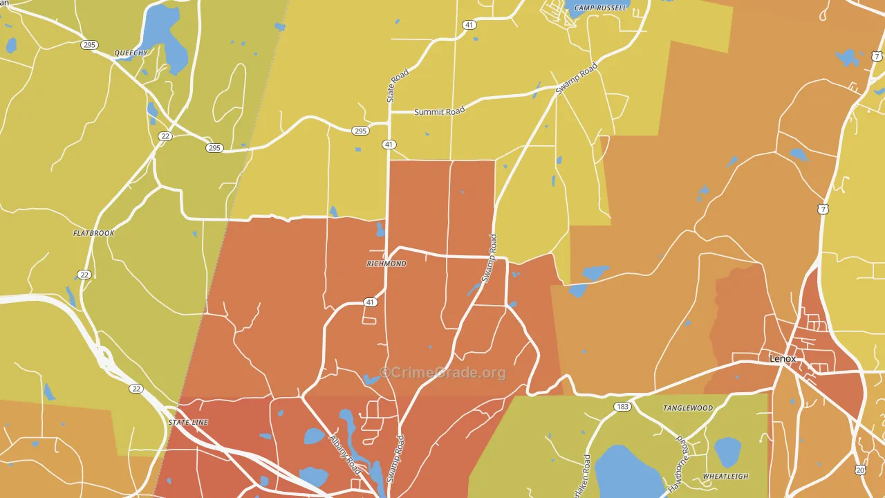 Richmond, MA Map of Murder Rates
