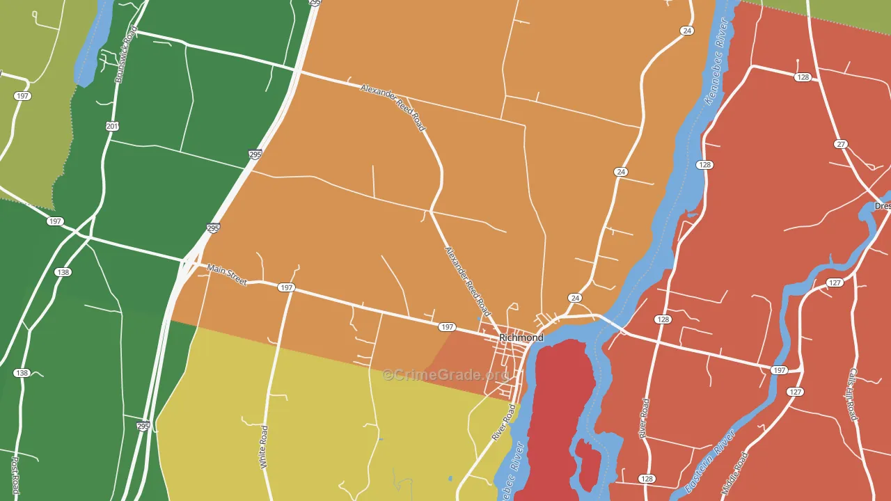 Richmond, ME Map of Murder Rates