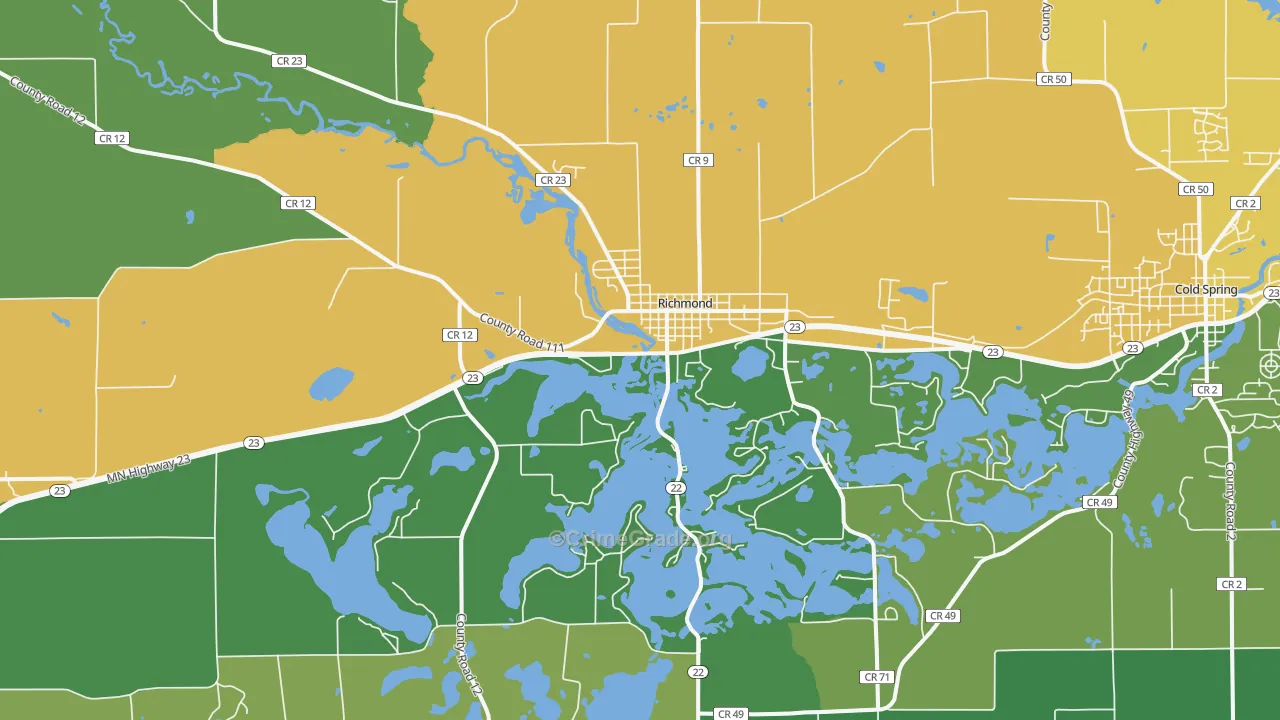Richmond, MN Map of Murder Rates