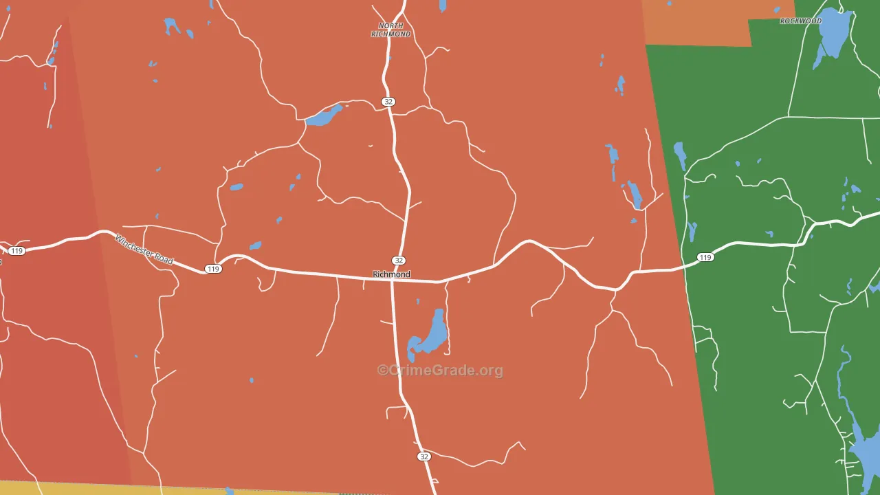Richmond, NH Map of Murder Rates