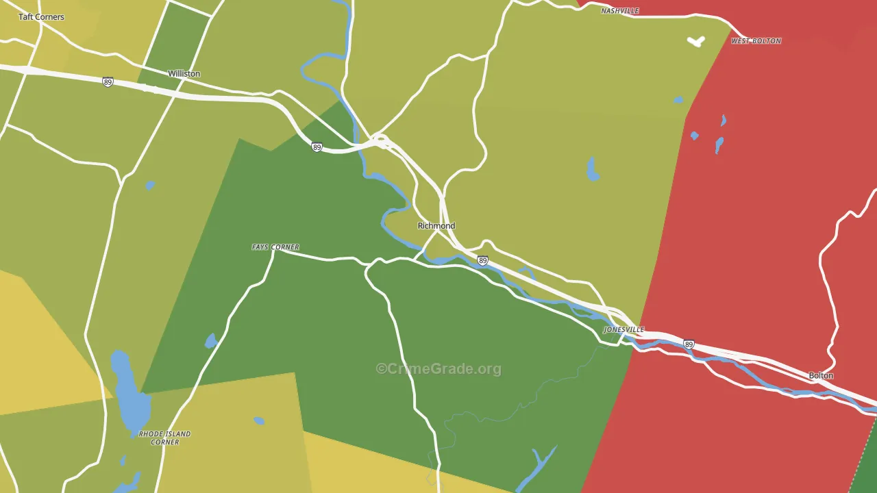 Richmond, VT Map of Murder Rates