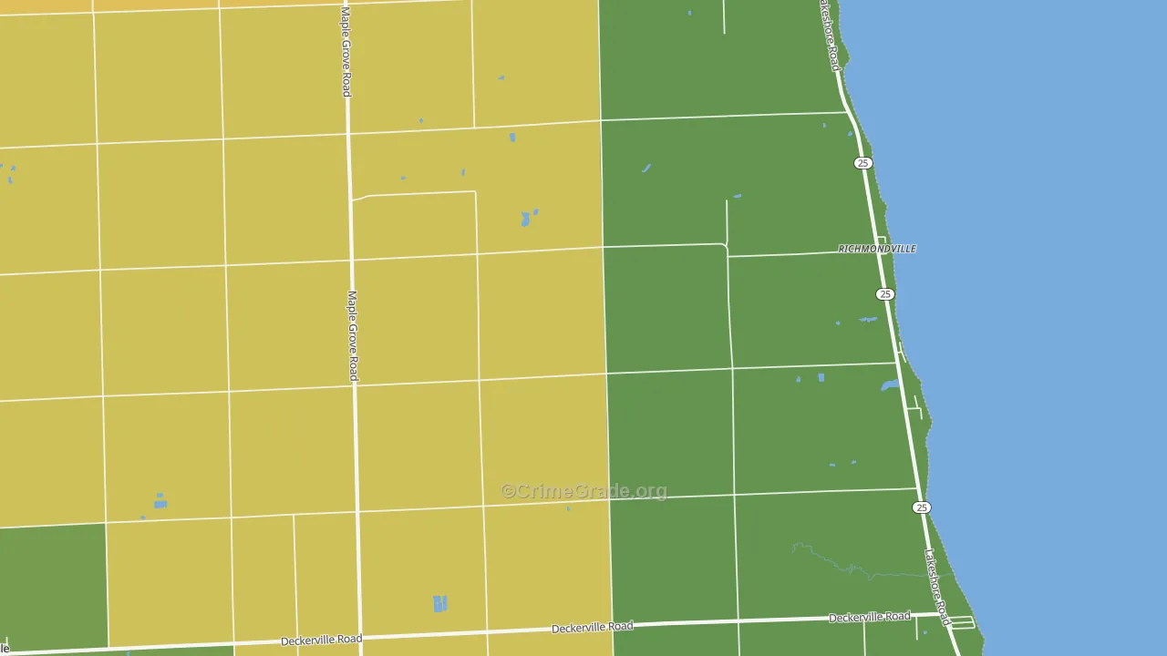 Richmondville, MI Map of Murder Rates