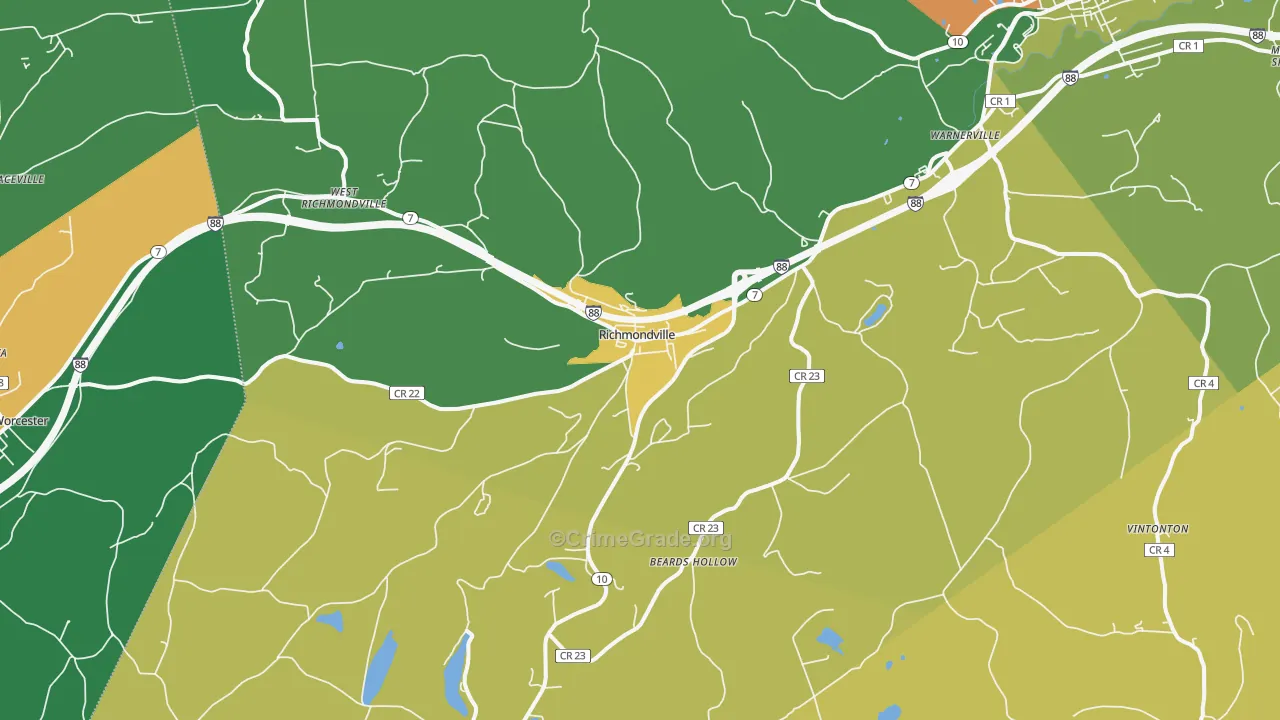 Richmondville, NY Map of Murder Rates
