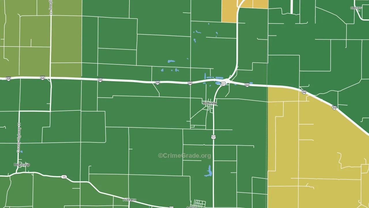 Richview, IL Map of Murder Rates