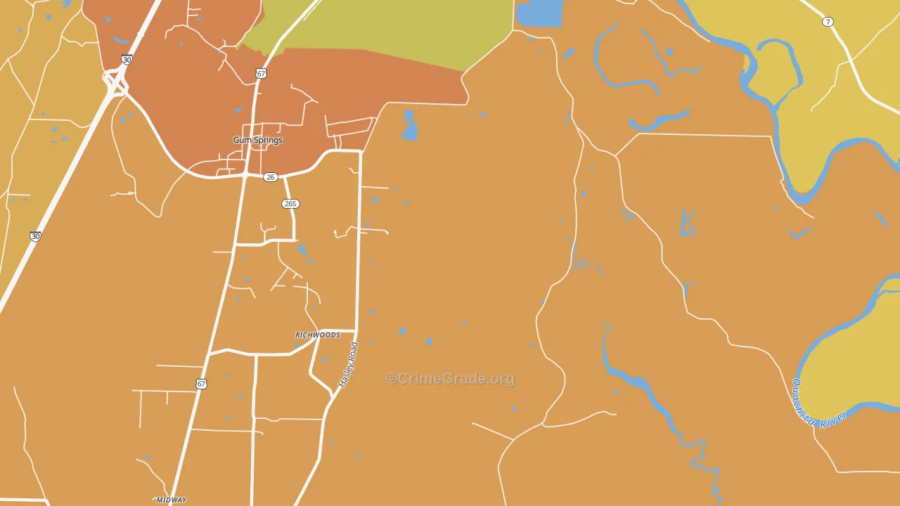 Richwood, AR Map of Murder Rates