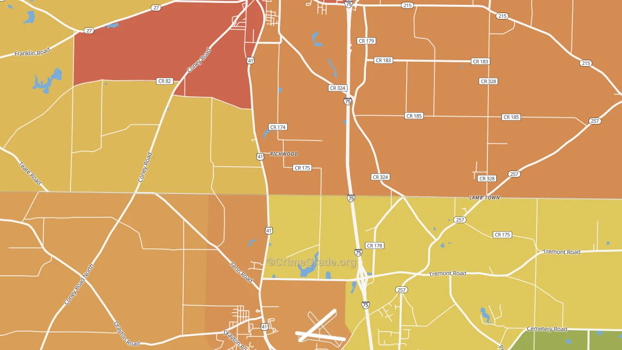 Richwood, GA Map of Murder Rates