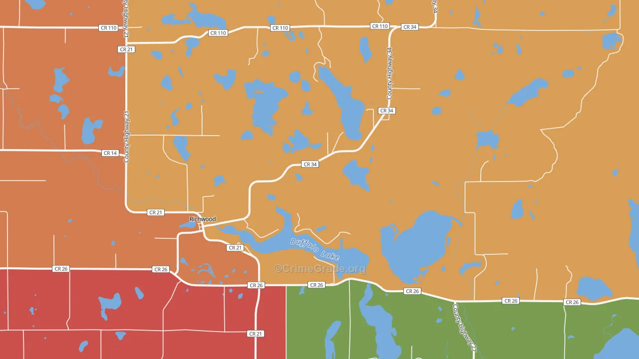 Richwood, MN Map of Murder Rates